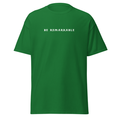 "Be remarkable" printed on a turf green on an invisible body