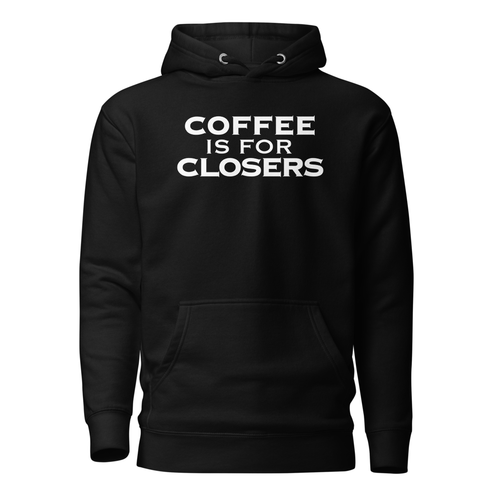 "Coffee Is For Closers" printed on a black on an invisible / simulated body
