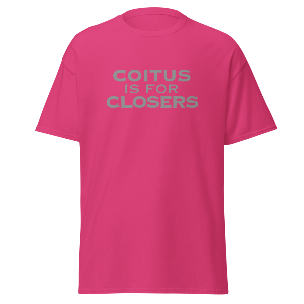 "Coitus Is For Closers" printed on a heliconia on an invisible body
