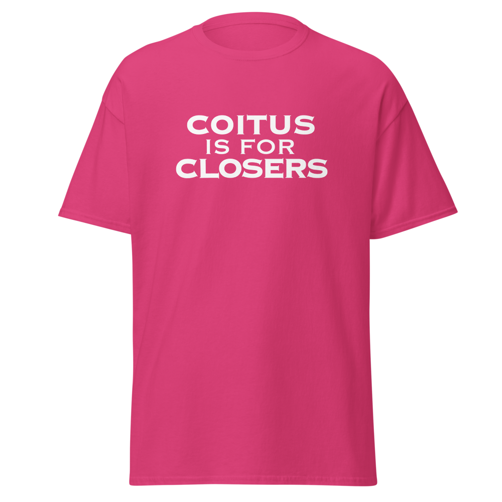 "Coitus Is For Closers" printed on a heliconia on an invisible body