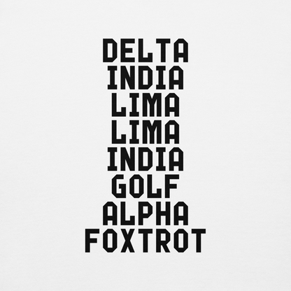 "DILLIGAF" printed on a white background