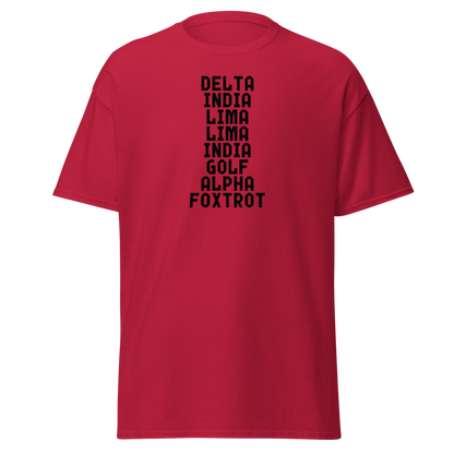 "DILLIGAF" printed on a cardinal on an invisible body