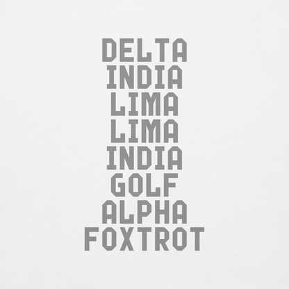"DILLIGAF" printed on a white background