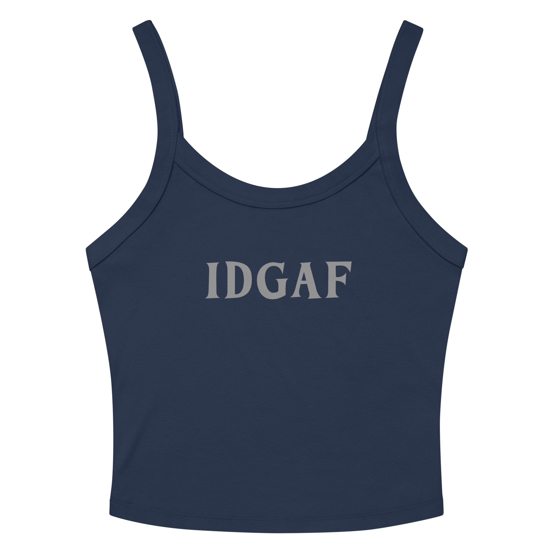"IDGAF" printed on a solid navy blend tbd