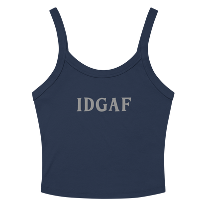 "IDGAF" printed on a solid navy blend tbd