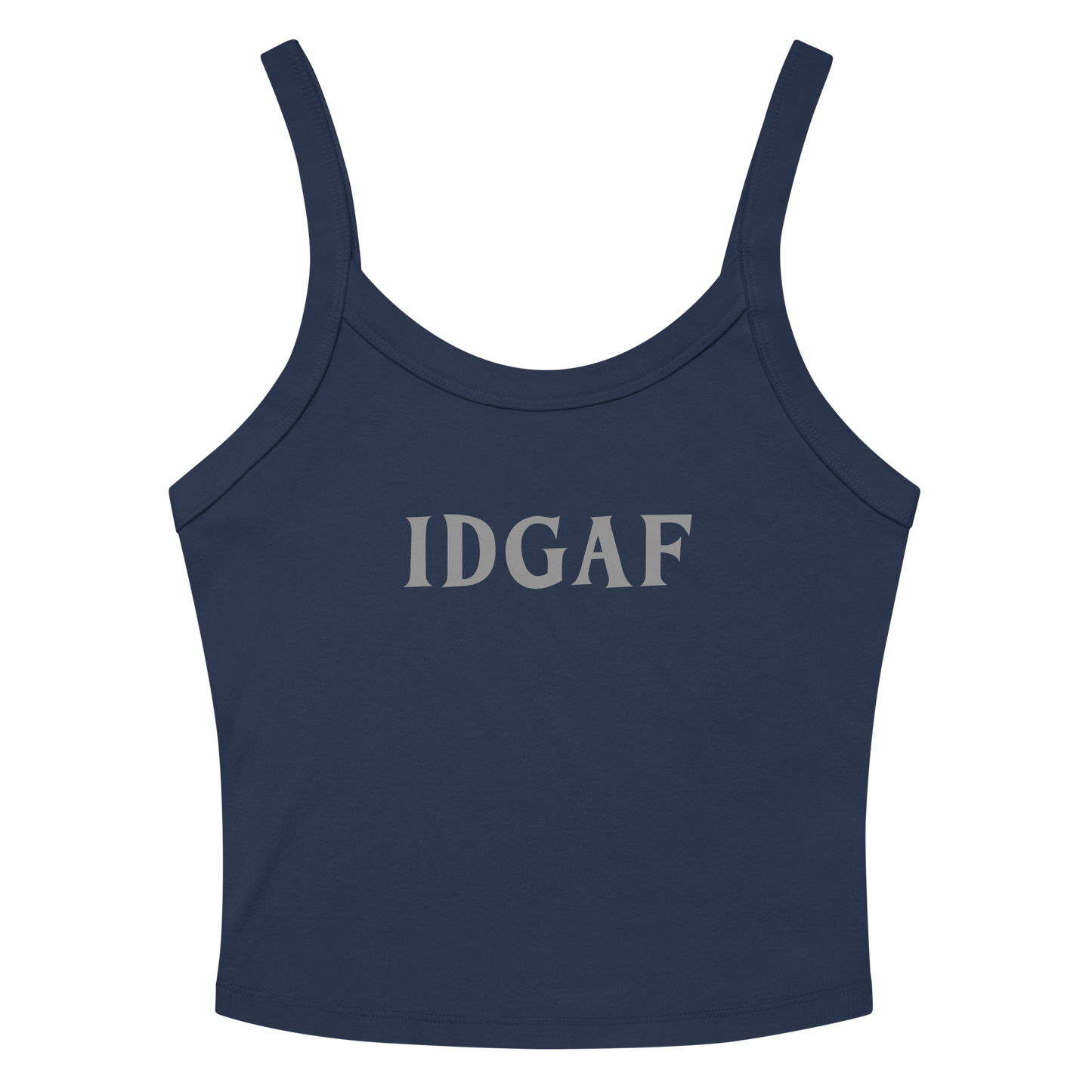 "IDGAF" printed on a solid navy blend tbd