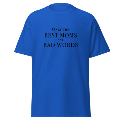 "Only the best moms say bad words" printed on a royal on an invisible body