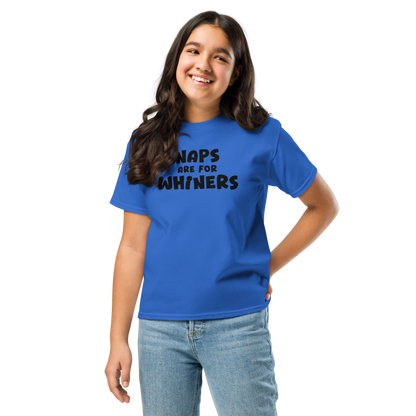 "Naps Are For Whiners" printed on a royal youth classic tee worn by a female