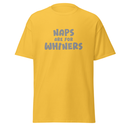 "Naps Are For Whiners" printed on a daisy on an invisible body