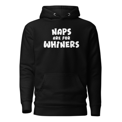 "Naps Are For Whiners" printed on a black on an invisible / simulated body