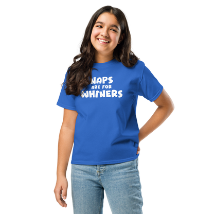 "Naps Are For Whiners" printed on a royal youth classic tee worn by a female