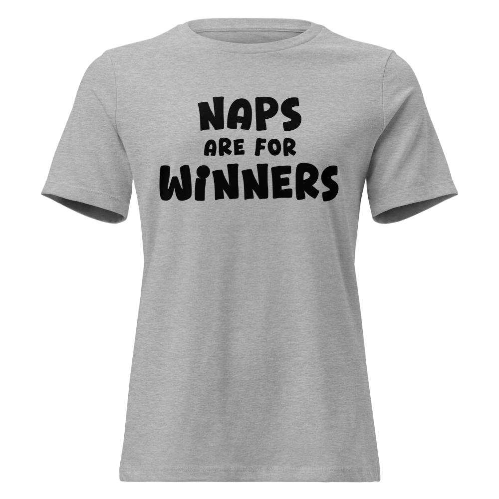 "Naps Are For Winners" printed on a athletic heather on an invisible / simulated body