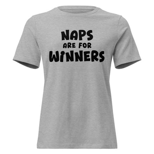 "Naps Are For Winners" printed on a athletic heather on an invisible / simulated body