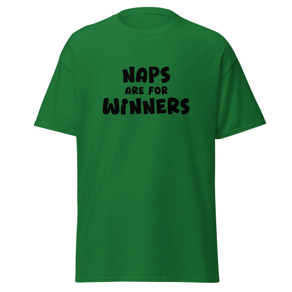 "Naps Are For Winners" printed on a turf green on an invisible body