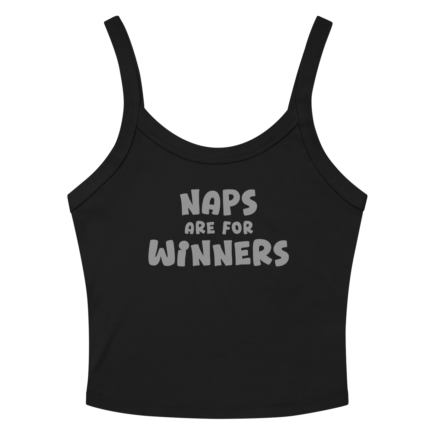 "Naps Are For Winners" printed on a solid black blend tbd