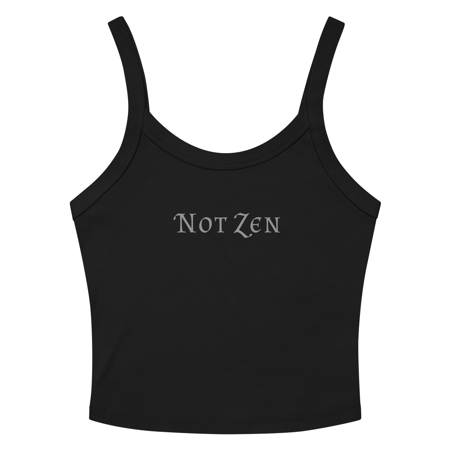 "Not zen" printed on a solid black blend tbd