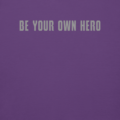 "Be your own here" printed on a purple background