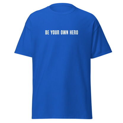 "Be your own here" printed on a royal on an invisible body