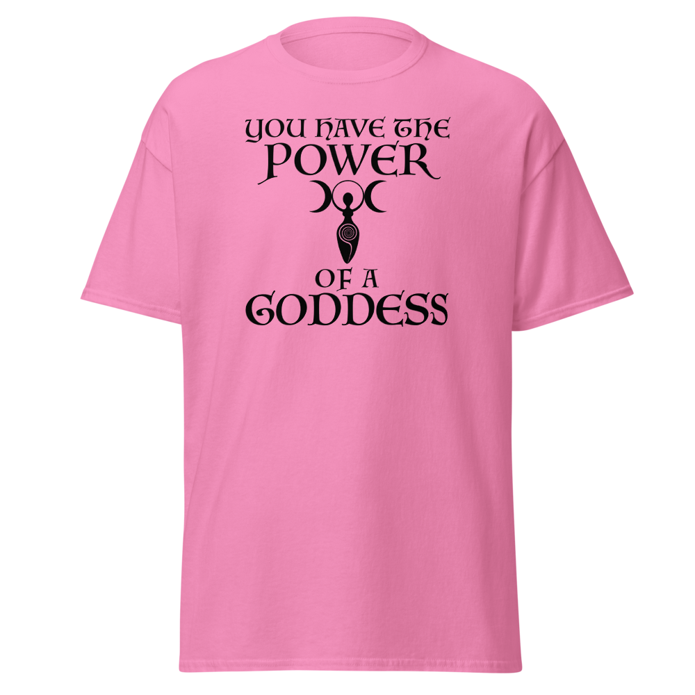 "You have the power of a goddess" printed on a azalea on an invisible body