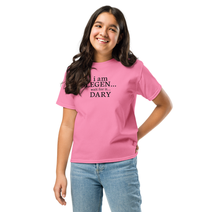"I Am Legen... Wait For It... Dary" printed on a azalea youth classic tee worn by a female