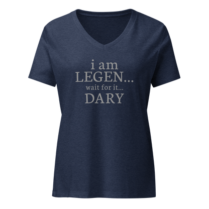 "I Am Legen... Wait For It... Dary" printed on a heather navy on an invisible / simulated body