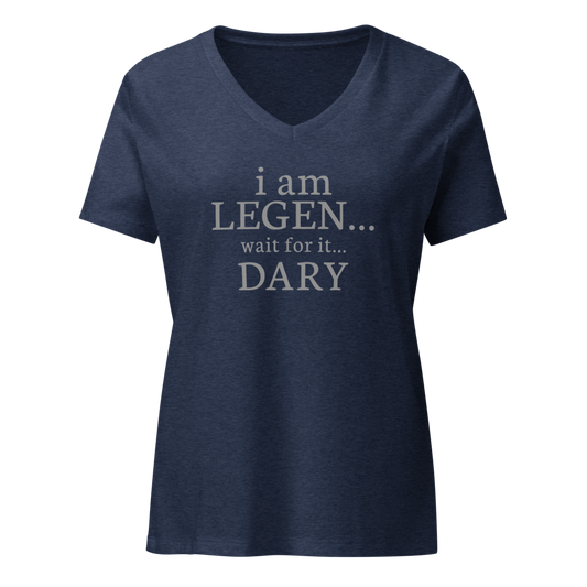 "I Am Legen... Wait For It... Dary" printed on a heather navy on an invisible / simulated body