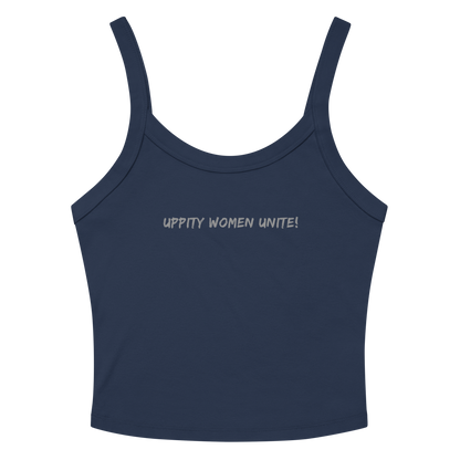 "Uppity Women Unite" printed on a solid navy blend tbd