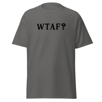 "WTAF?" printed on a charcoal on an invisible body