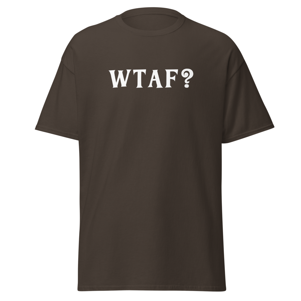 "WTAF?" printed on a dark chocolate on an invisible body