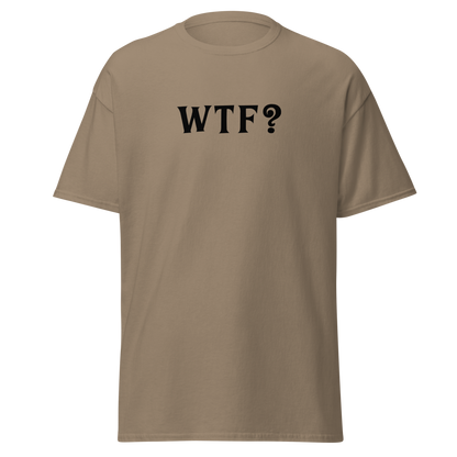 "WTF? (What the f#ck?)" printed on a brown savana on an invisible body
